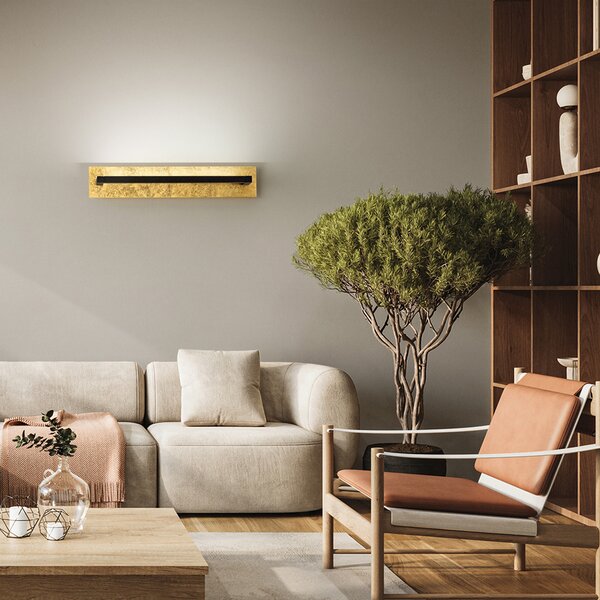 Applique Moderna Foglia Metallo Foglia Oro Led 18W Ip20