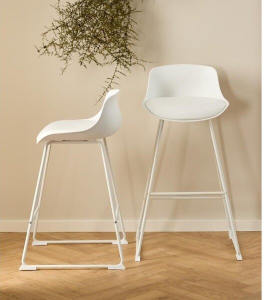 Sgabello da bar bianco (altezza della seduta 76 cm) Tina – Actona
