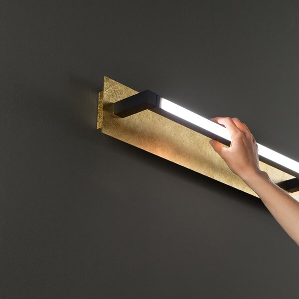 Applique Moderna Foglia Metallo Foglia Oro Led 12W Ip20