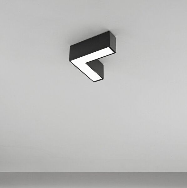 Plafoniera Moderna Grid Giunto L Alluminio Nero Led 10W Dimmerabile Ip20