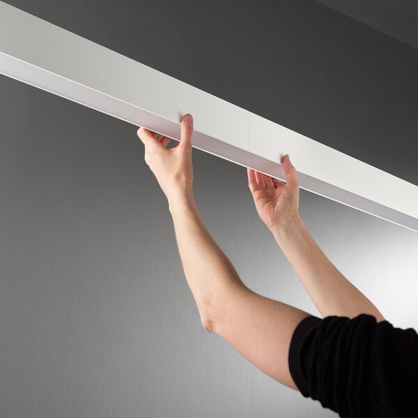 Plafoniera Moderna Grid Alluminio Bianco Led 20W Dimmerabile Ip20