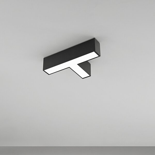 Plafoniera Moderna Grid Giunto T Alluminio Nero Led 12W Dimmerabile Ip20