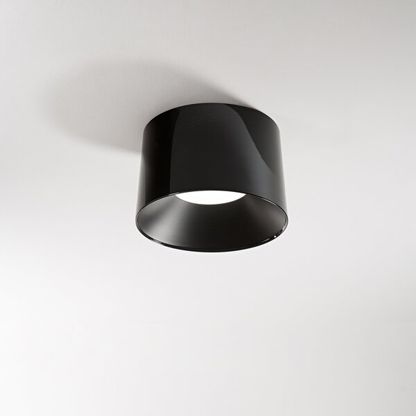 Plafoniera Moderna Hole Metallo Nero Lucido Led 36W Dimmerabile Ip20