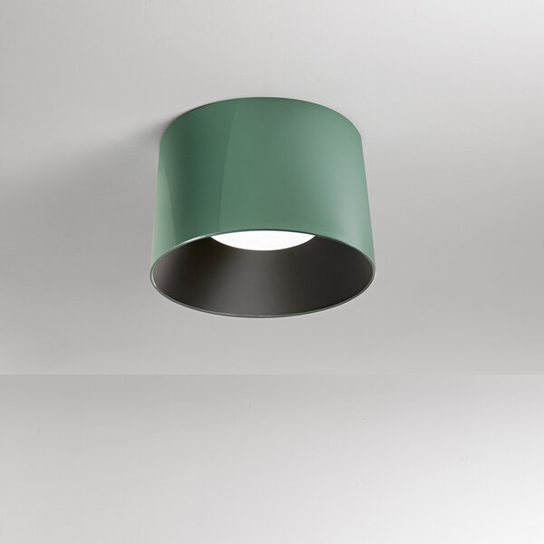 Plafoniera Moderna Hole Metallo Verde Lucido Led 36W Dimmerabile Ip20