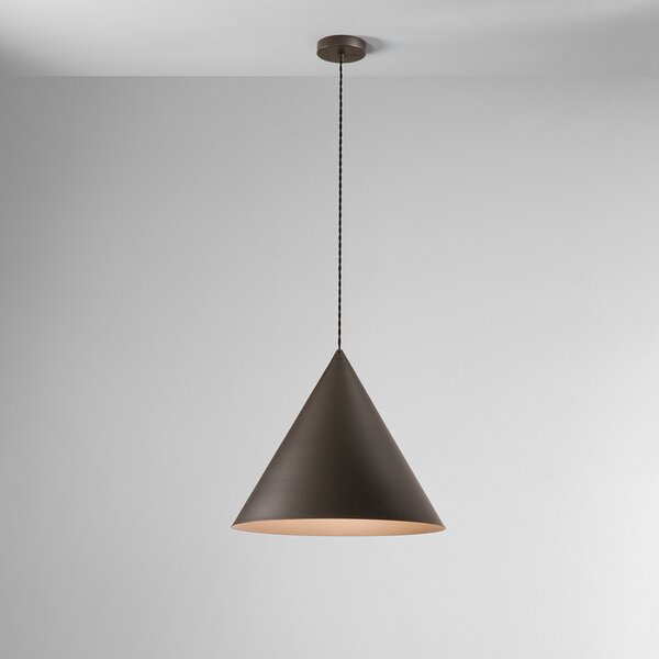Sospensione Minimal Iconic Metallo Grigio Marrone 1 Luce E27 Ip20 D50