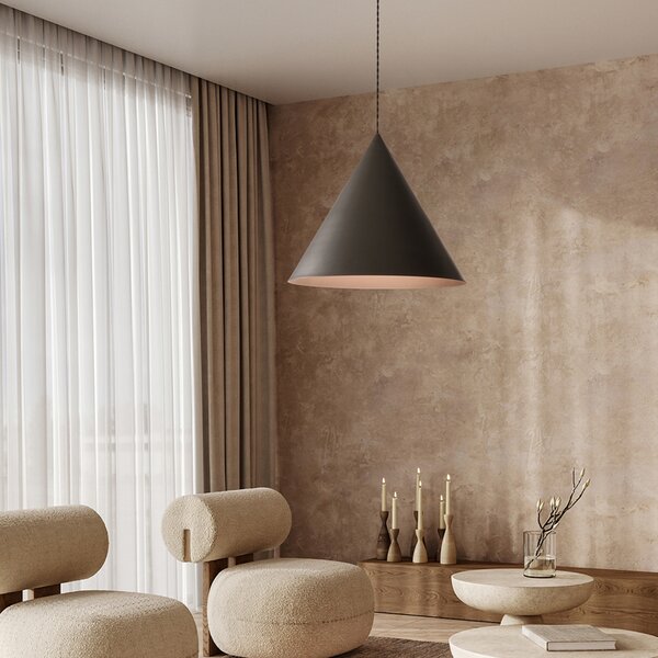Sospensione Minimal Iconic Metallo Grigio Marrone 1 Luce E27 Ip20 D50