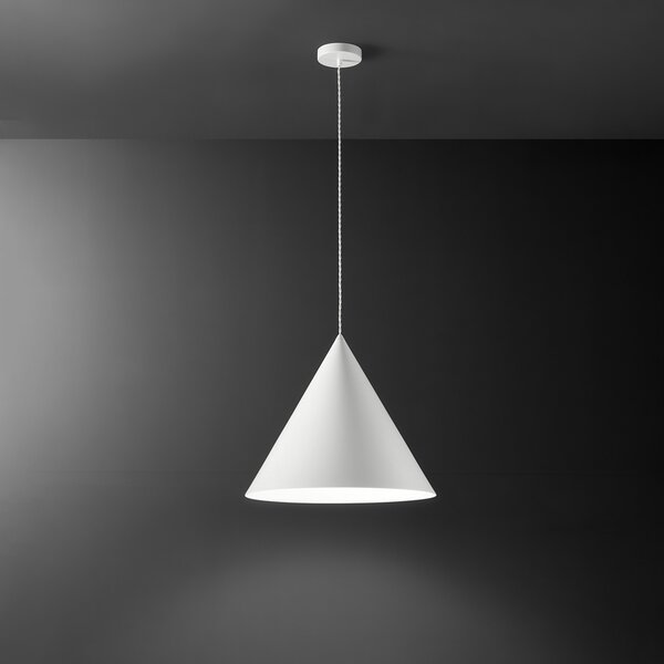 Sospensione Minimal Iconic Metallo Bianco Opaco 1 Luce E27 Ip20 D50