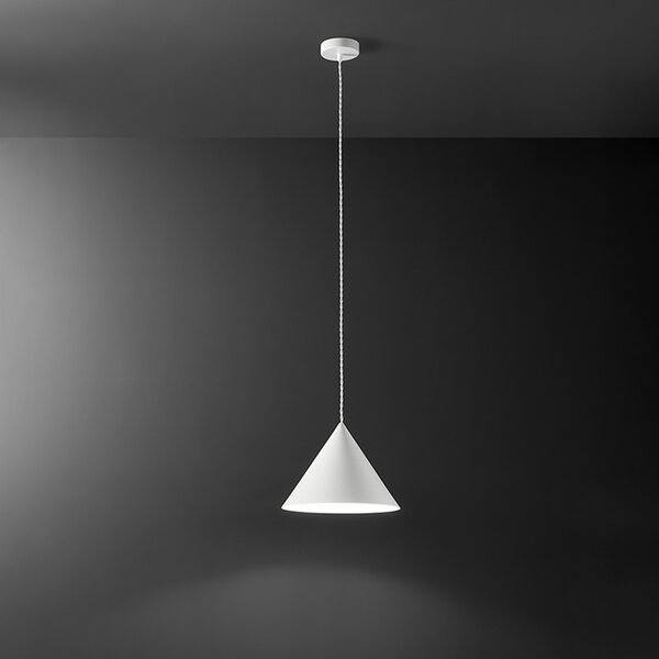 Sospensione Minimal Iconic Metallo Bianco Opaco 1 Luce E27 Ip20 D30