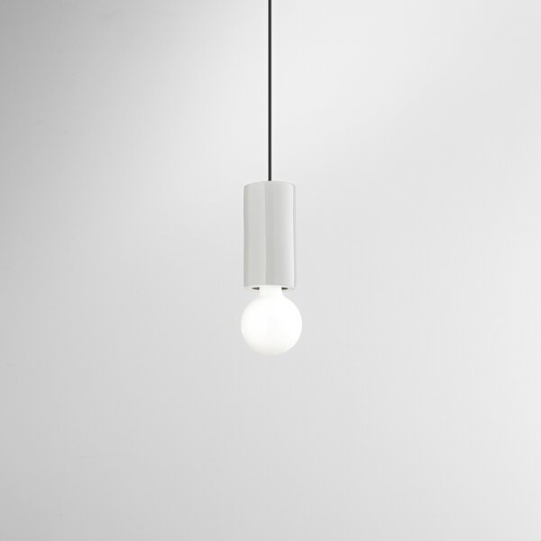 Sospensione Minimal Idea Ceramica Bianco Lucido 1 Luce E27 Ip20