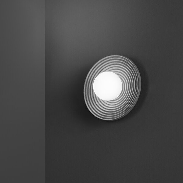 Applique Contemporanea Huevo Metallo Cemento Grigio 1 Luce E27 Ip20