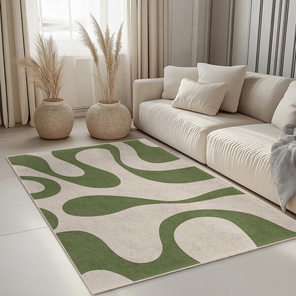 Tappeto verde lavabile 80x150 cm Matcha Latte – Mila Home