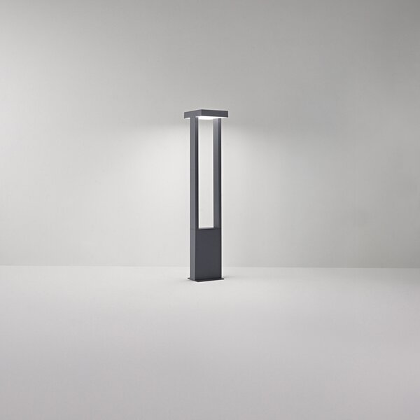 Paletto Esterno Moderno Kapp Alluminio Antracite Led 14W 3000K Ip65