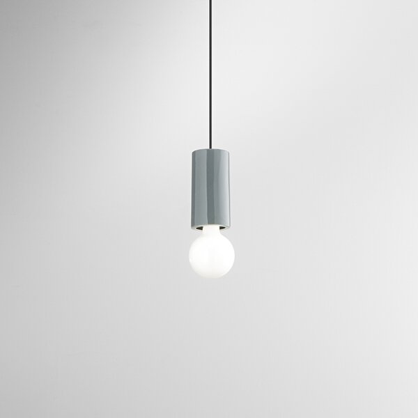 Sospensione Minimal Idea Ceramica Grigio Lucido 1 Luce E27 Ip20