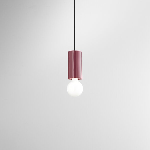Sospensione Minimal Idea Ceramica Bordeaux Lucido 1 Luce E27 Ip20