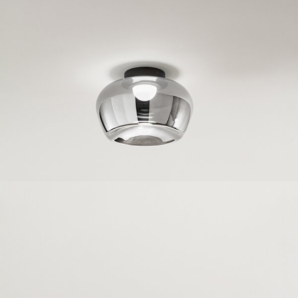 Plafoniera Moderna Kave Metallo Vetro Specchiato Led 20W 3000K Dimmerabile Ip20