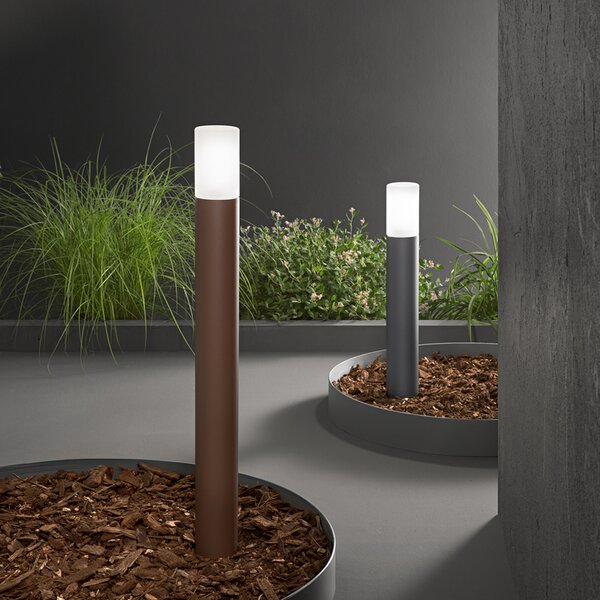 Paletto Esterno Contemporaneo Alluminio Antracite 1 Luce E27 Ip54 H60