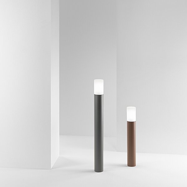 Paletto Esterno Contemporaneo Alluminio Corten 1 Luce E27 Ip54 H60