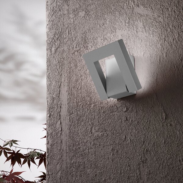 Applique Esterno Moderna Alluminio Grigio Led 12W 3000/4000K Ip54