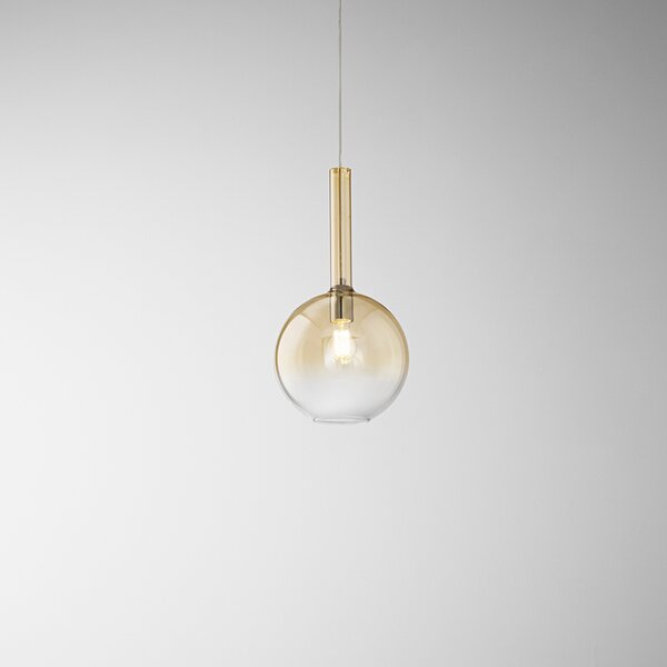 Sospensione Contemporanea Lollipop Vetro Ambra 1 Luce E27 Ip20 D25