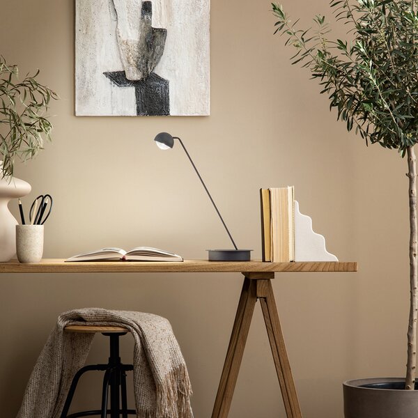 Lampada Da Tavolo Moderna Lyra Metallo Antracite Led 7W Dimmerabile Ip20