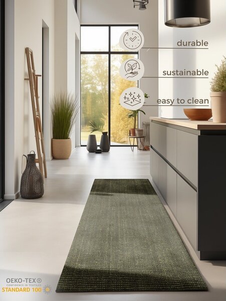Passatoia color kaki in iuta 80x200 cm Bouclé – Hanse Home