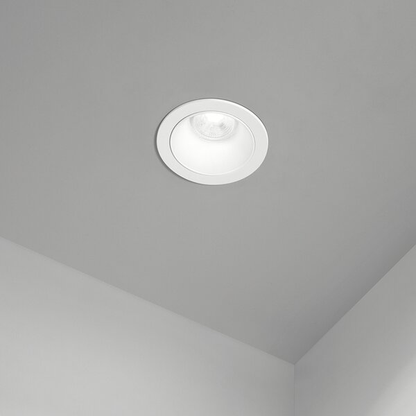 Faretto Incasso Moderno Oasis Metallo Bianco 1 Luce Gu10 Fisso Ip20 D9