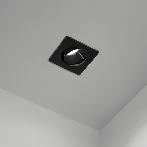 Faretto Incasso Moderno Oasis Metallo Nero 1 Luce Gu10 Orientabile Ip20