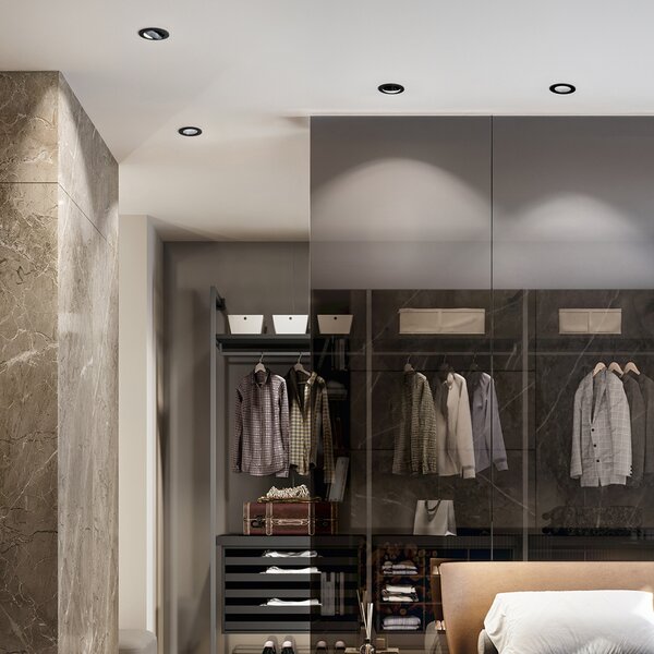 Faretto Incasso Moderno Oasis Metallo Nero 1 Luce Gu10 Orientabile Ip20 D9