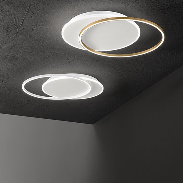 Plafoniera Moderna Orbita Metallo Bianco Led 60W 3000K Dimmerabile Ip20