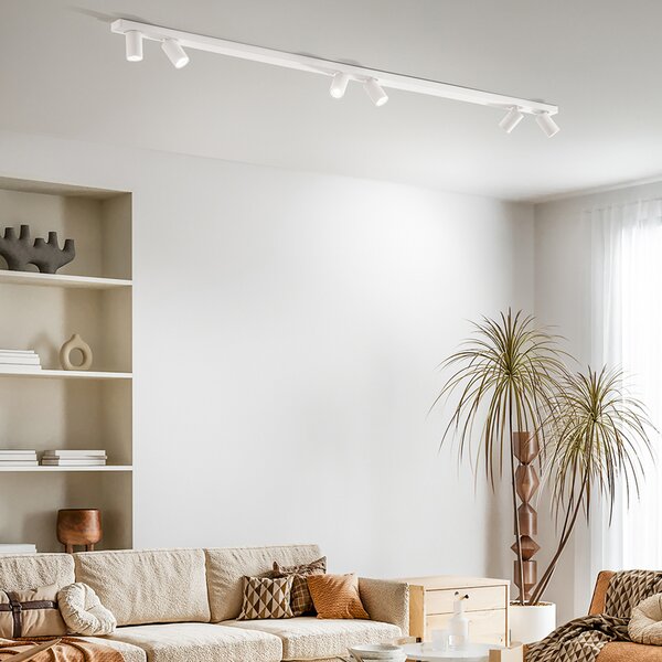 Plafoniera Moderna Oddy Metallo Bianco 6 Luci Orientabili Gu10 Ip20