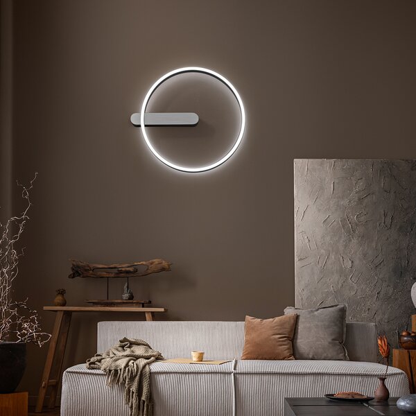 Plafoniera Moderna Off Metallo Nero Led 52W Dimmerabile Ip20