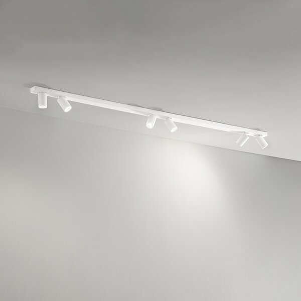 Plafoniera Moderna Oddy Metallo Bianco 6 Luci Orientabili Gu10 Ip20
