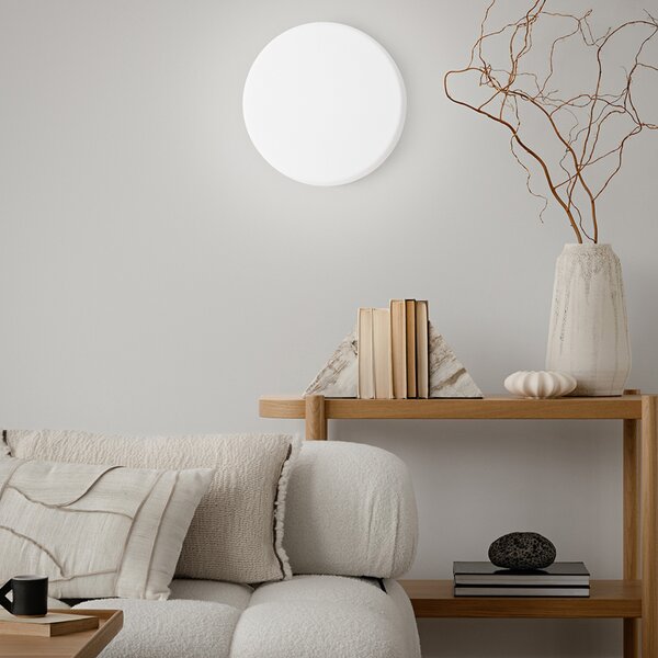 Plafoniera Moderna Metallo Vetro Bianco Led 18W Dimmerabile Ip20