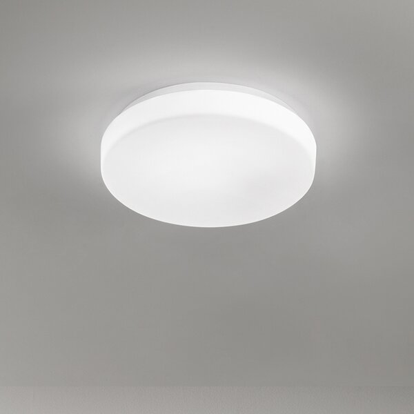 Plafoniera Moderna Metallo Vetro Bianco Led 18W Dimmerabile Ip20