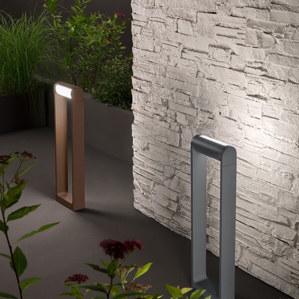 Paletto Esterno Moderno Orienta Alluminio Corten Led 12W 3000K Ip65