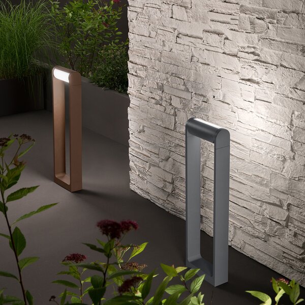 Paletto Esterno Moderno Orienta Alluminio Antracite Led 12W 3000K Ip65