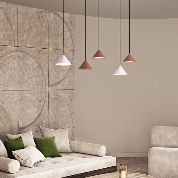 Sospensione Minimal Peak Metallo Bianco Led 12W 3000K Ip20