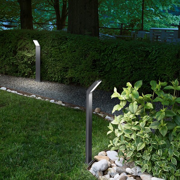 Paletto Esterno Moderno Path Alluminio Grigio Led 12W 3000K Ip65