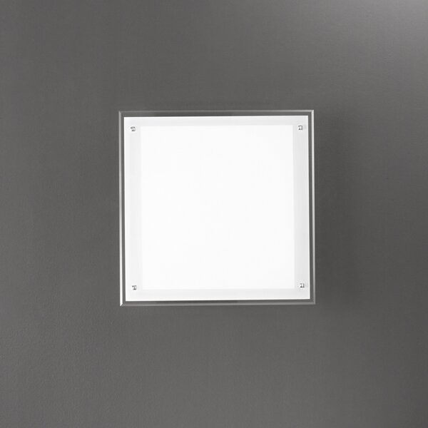 Plafoniera Moderna Plain Vetro Bianco Led 40W Dimmerabile Ip20