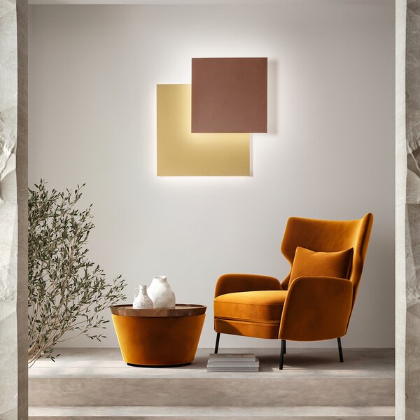 Applique Moderna Post Metallo Oro Marrone Led 48W 3000K Ip20