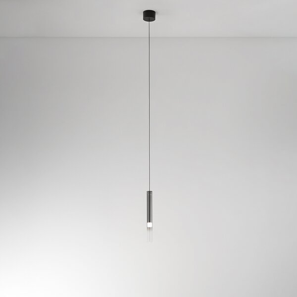 Sospensione Moderna Poule Metallo Vetro Fumè Led 8W Dimmetabile Ip20