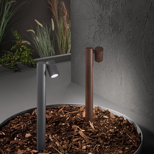 Paletto Esterno Contemporaneo Pull Alluminio Corten 1 Gu10 Ip65