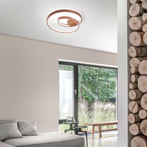 Plafoniera Moderna Ritmo Metallo Cannella Led 55W Dimmerabile Ip20