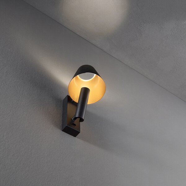 Applique Moderna Reverse Metallo Nero Led 6W 3000K Ip20