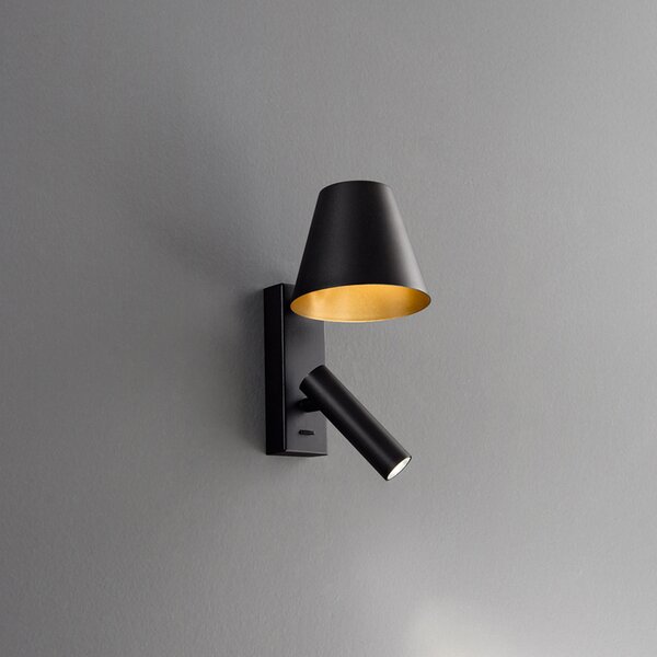 Applique Moderna Reverse Metallo Nero Led 6W 3000K Ip20