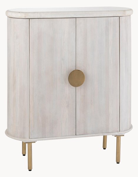Credenza alta in legno di mango con piano in marmo Teodor
