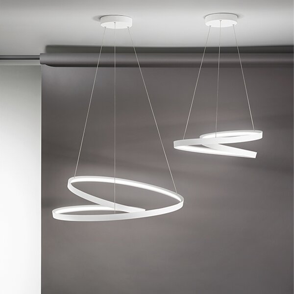 Sospensione Moderna Ritmo Metallo Bianco Led 55W Dimmerabile Ip20