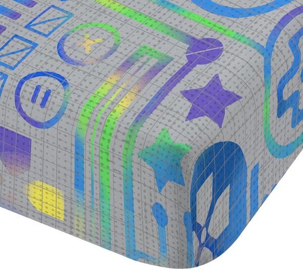 Lenzuolo con angoli per bambini grigio in microfibra per letto singolo/per materassi alti 90x190 cm Gamer – Catherine Lansfield