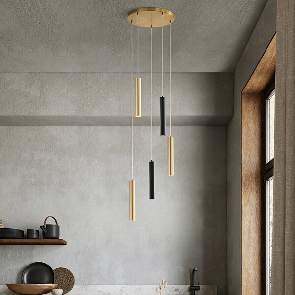 Sospensione Minimal Shot Metallo Nero 1 Luce Gu10 Ip20