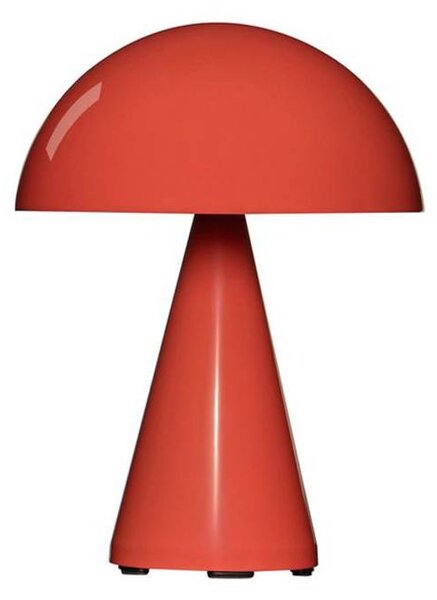 Hübsch HÜBSCH Lampada da tavolo LED ricaricabile Mush, rosso chiaro, altezza 20 cm dimmerabile, Rosso, Metallo, Moderno